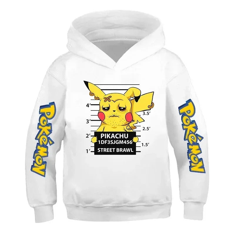 New Autumn 4-14 Years Kids Cotton Pokemon Hoodies Pikachu Sweatshirt Long Sleeve Children Clothes Boys Girls Cool Cute Kids Tops
