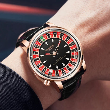 HANBORO men's fully automatic mechanical watch, roulette wheel, roulette wheel, men's watch 1001