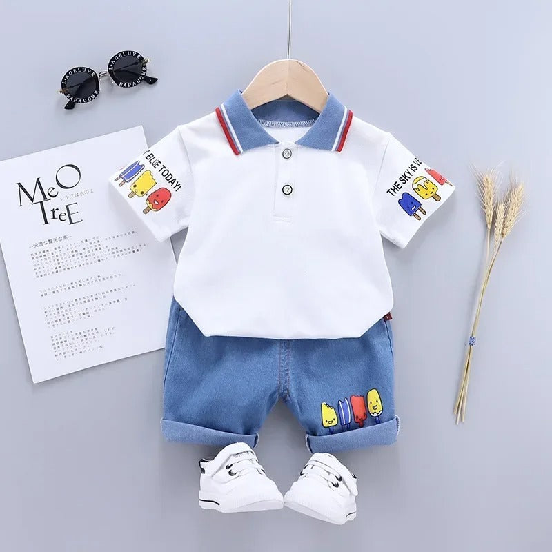 Children Clothing mother Kids Clothes Children's Sets Boys T-shirt Shorts Summer Cotton Short sleeve fashion Suit2PCS
